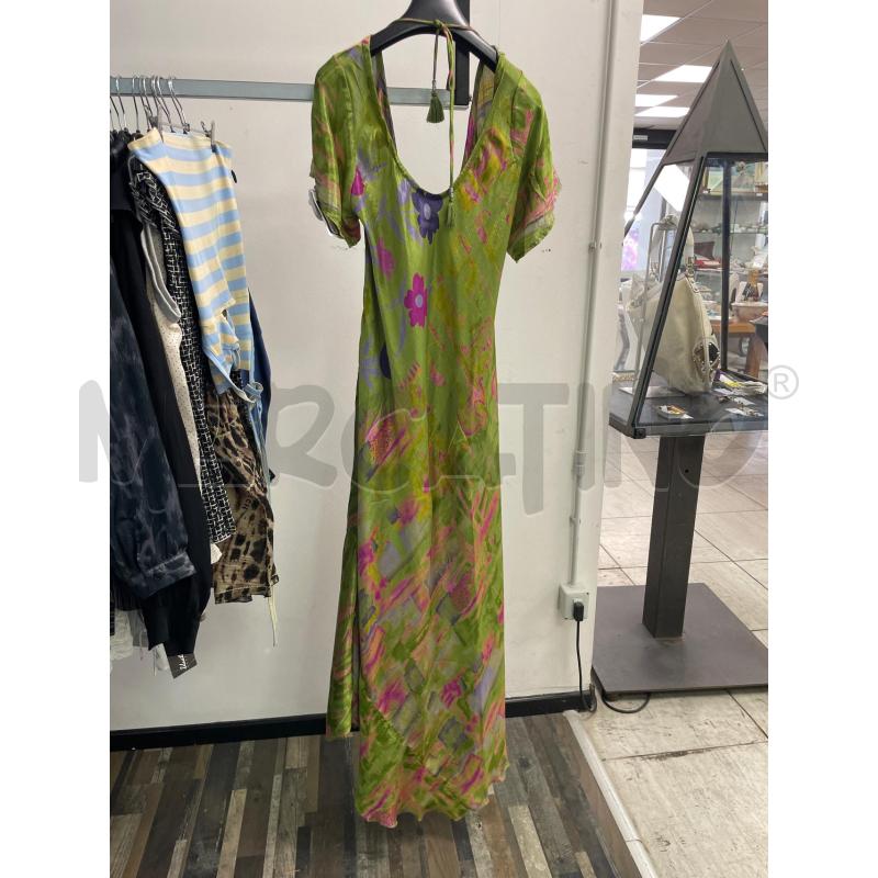 VESTITO DONNA SETA VERDE FANTASIA | Mercatino dell'Usato Montesilvano 2