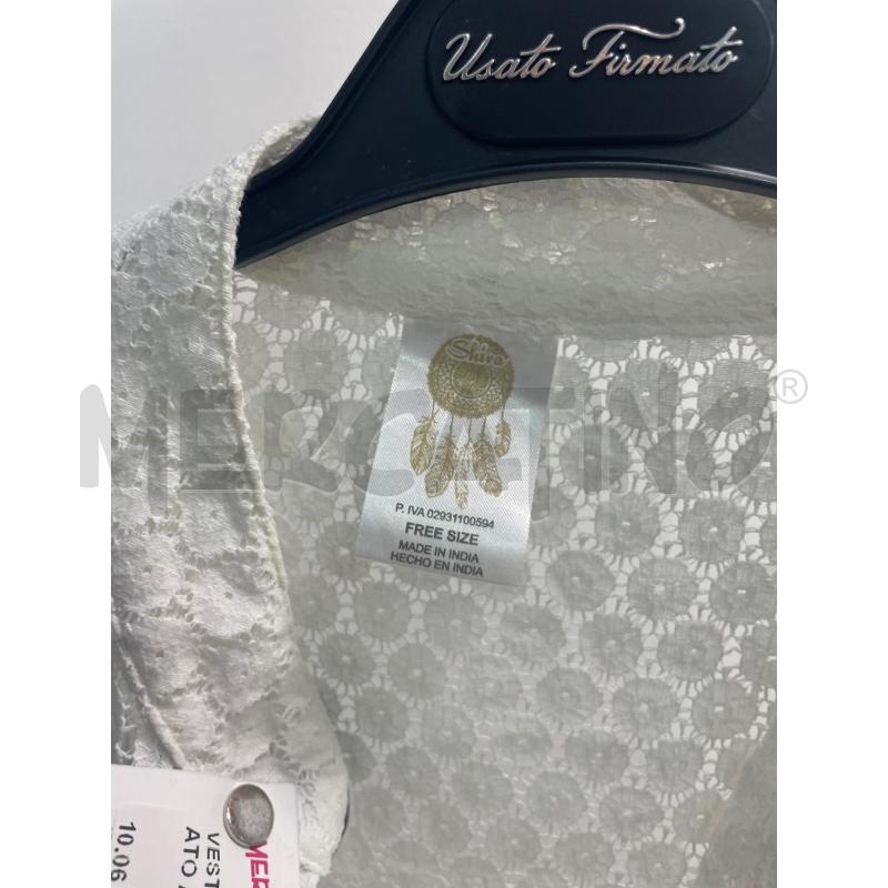 VESTITO DONNA SMARCHIATO ARTIGIANALE BIANCO TRAFORATO BLU | Mercatino dell'Usato Montesilvano 2