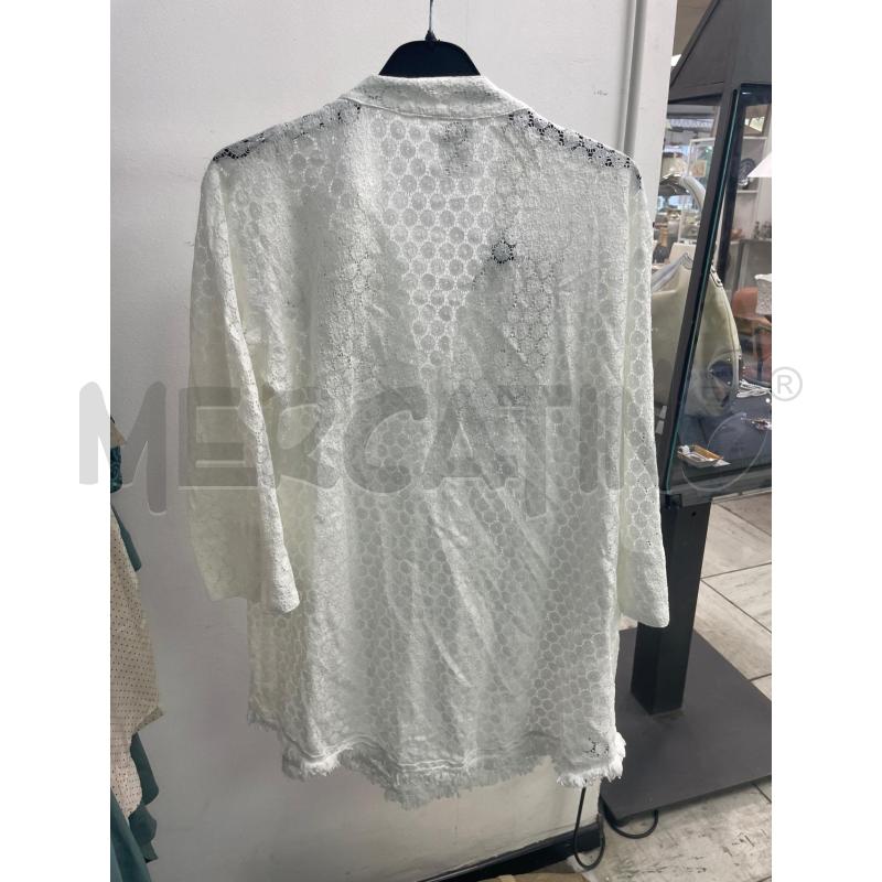VESTITO DONNA SMARCHIATO ARTIGIANALE BIANCO TRAFORATO BLU | Mercatino dell'Usato Montesilvano 3