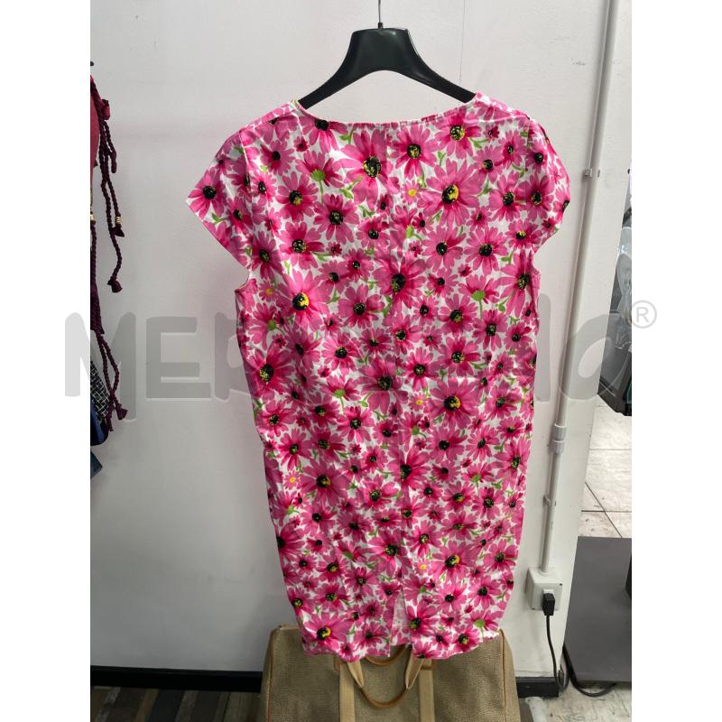 VESTITO DONNA SMARCHIATO BIANCO FIORI ROSA VERDI RICAMATI | Mercatino dell'Usato Montesilvano 2
