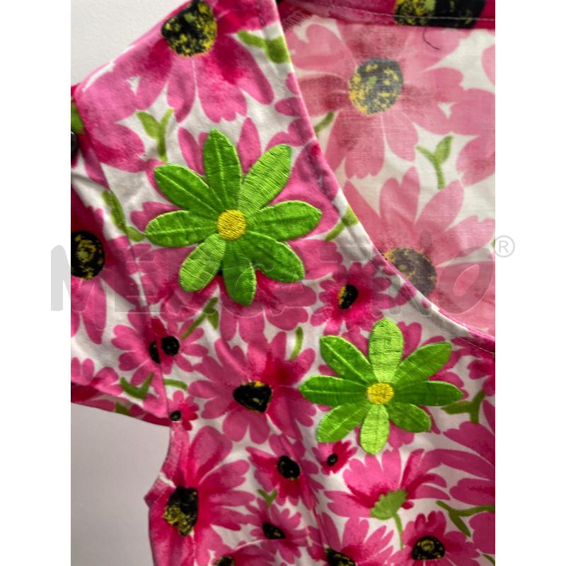 VESTITO DONNA SMARCHIATO BIANCO FIORI ROSA VERDI RICAMATI | Mercatino dell'Usato Montesilvano 3
