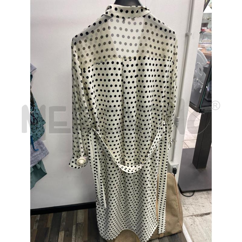 VESTITO DONNA SMARCHIATO BIANCO POIS NERI MANICA VELATA | Mercatino dell'Usato Montesilvano 2