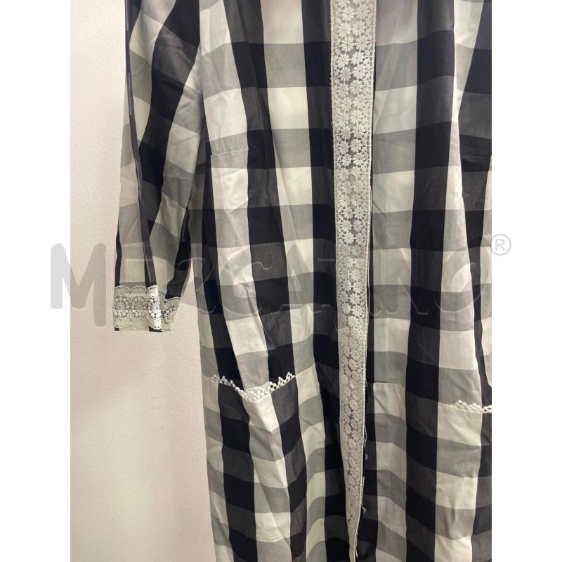 VESTITO DONNA SMARCHIATO BIANCO QUADRETTATO NERO | Mercatino dell'Usato Montesilvano 2