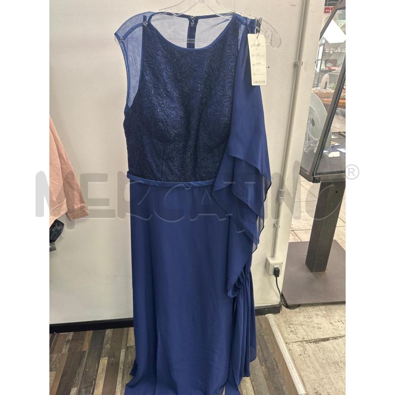 VESTITO DONNA SMARCHIATO BLU LUNGO ELEGANTE + STOLA | Mercatino dell'Usato Montesilvano 1