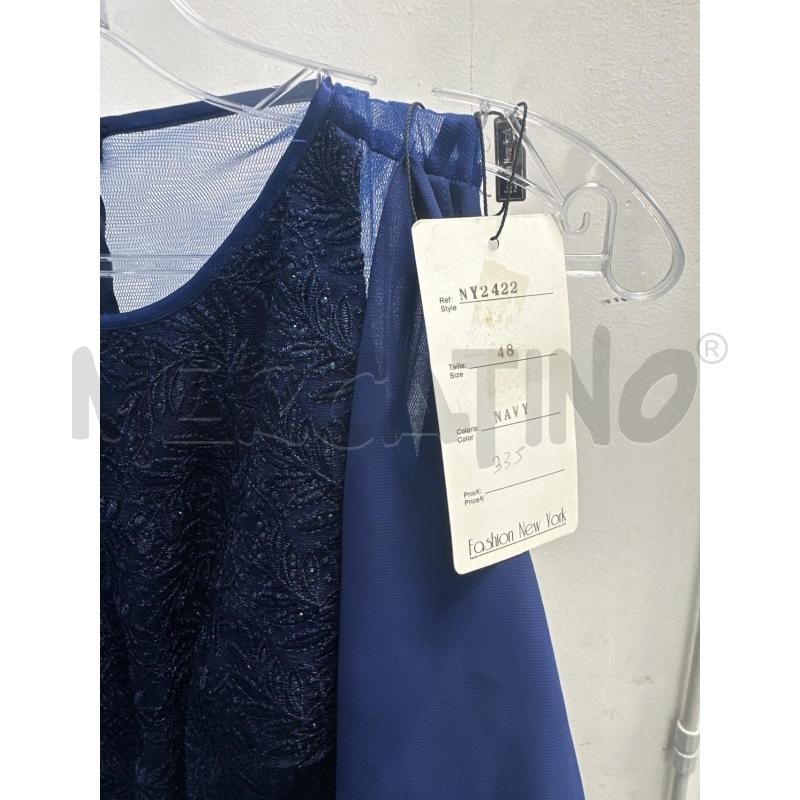 VESTITO DONNA SMARCHIATO BLU LUNGO ELEGANTE + STOLA | Mercatino dell'Usato Montesilvano 2