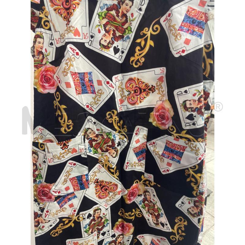 VESTITO DONNA SMARCHIATO NERO ARTIGIANALE FANTASIA CARTE MEZZA MANICA | Mercatino dell'Usato Montesilvano 2