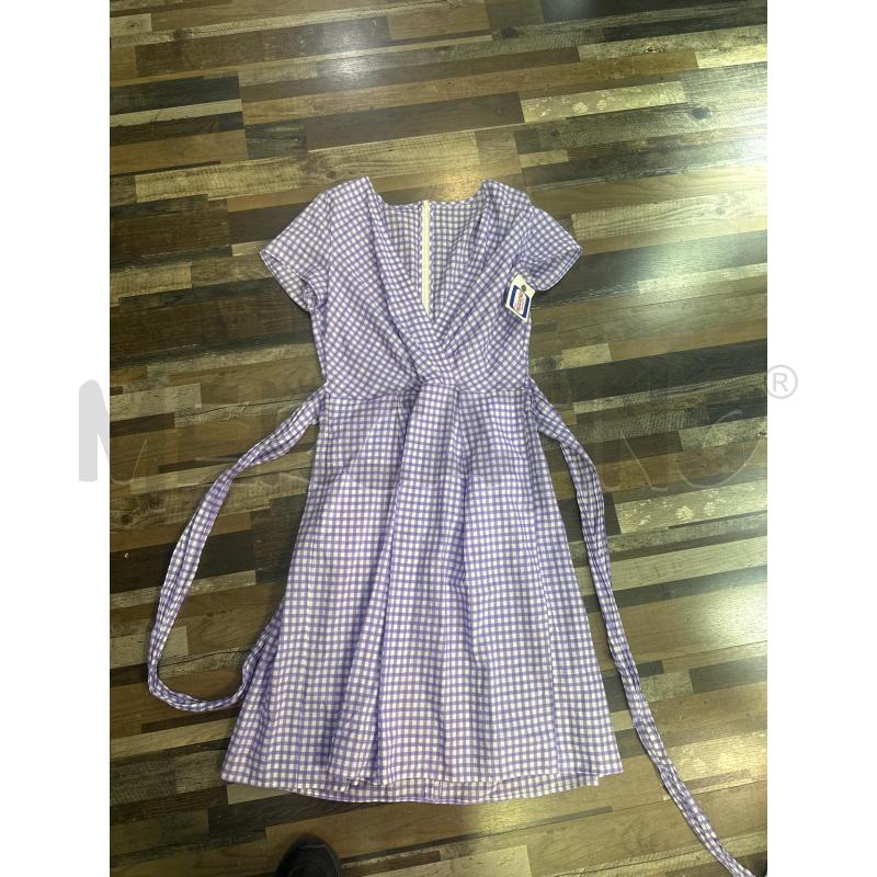 VESTITO DONNA SMARCHIATO QUADRI LILLA BIANCO TG 42 | Mercatino dell'Usato Montesilvano 1