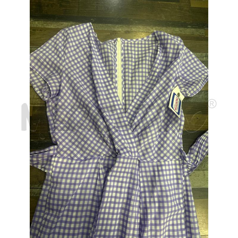 VESTITO DONNA SMARCHIATO QUADRI LILLA BIANCO TG 42 | Mercatino dell'Usato Montesilvano 2