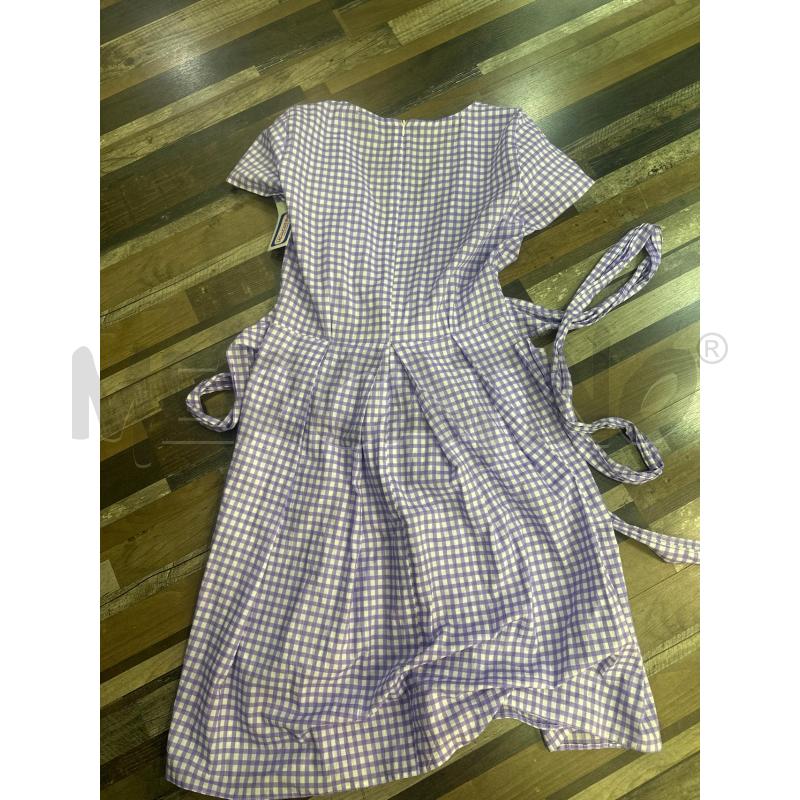 VESTITO DONNA SMARCHIATO QUADRI LILLA BIANCO TG 42 | Mercatino dell'Usato Montesilvano 3