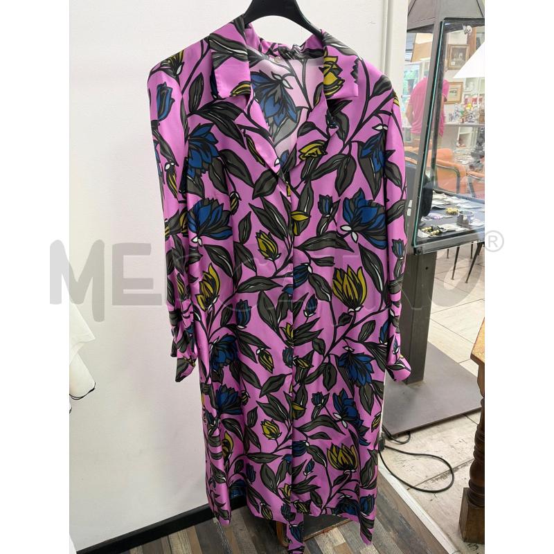 VESTITO DONNA SMARCHIATO ROSA FOGLIE FIORI MARRO GIALLI BLU | Mercatino dell'Usato Montesilvano 1