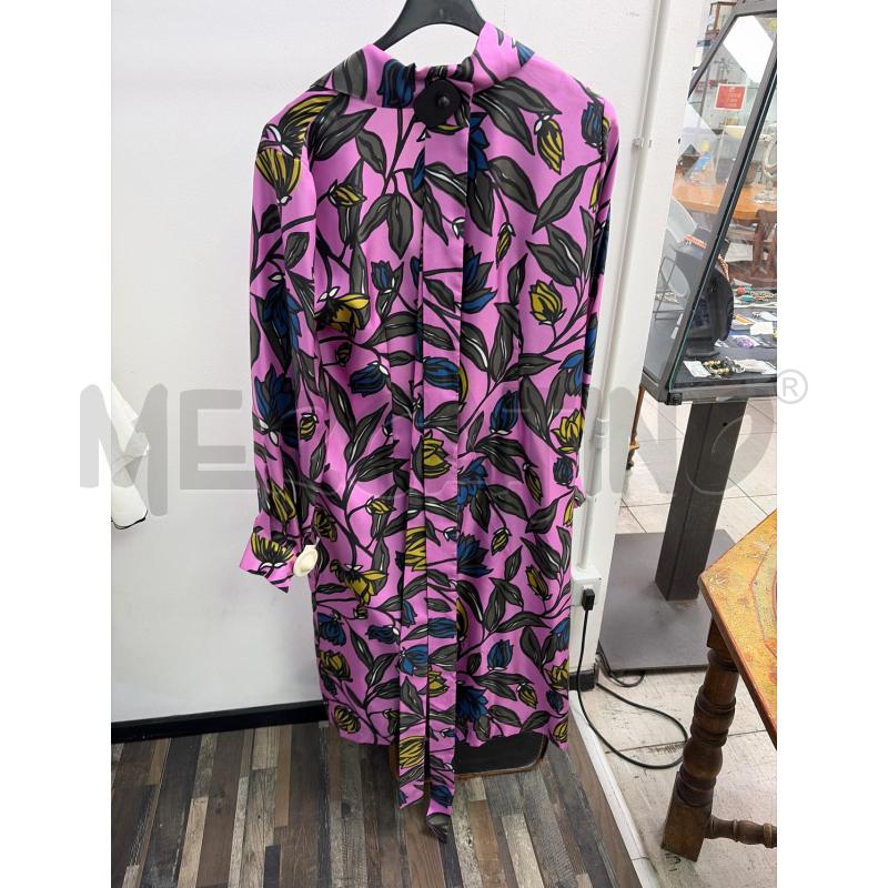 VESTITO DONNA SMARCHIATO ROSA FOGLIE FIORI MARRO GIALLI BLU | Mercatino dell'Usato Montesilvano 2