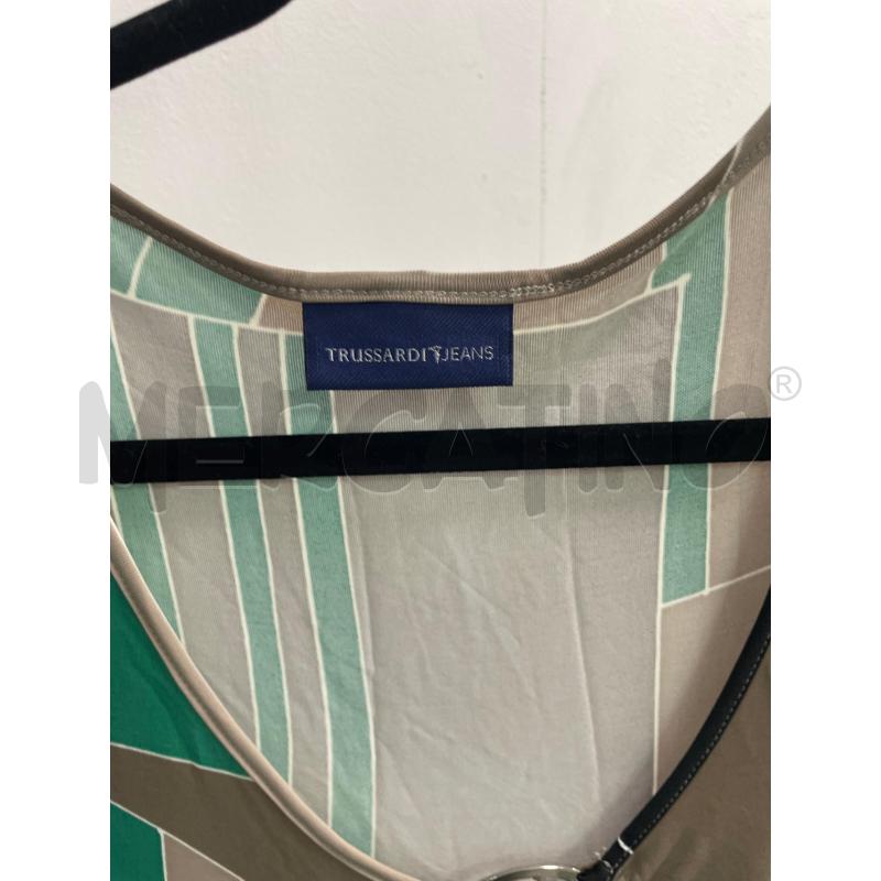 VESTITO DONNA TRUSSARDI JEANS VERDE GRIGIO MARRO FANTASIA | Mercatino dell'Usato Montesilvano 2