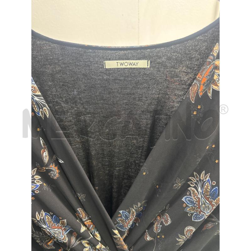 VESTITO DONNA TWO WAY NERO FIORI ARANCIONI | Mercatino dell'Usato Montesilvano 2