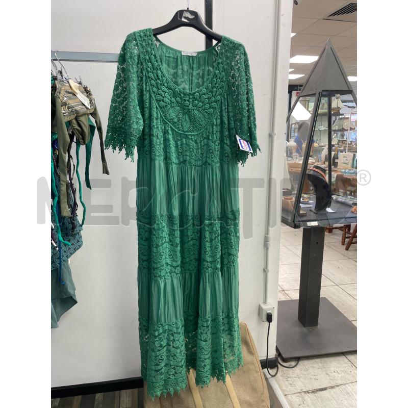 VESTITO DONNA VERDE PIZZO PAILLETTES MADE IN ITALY | Mercatino dell'Usato Montesilvano 1