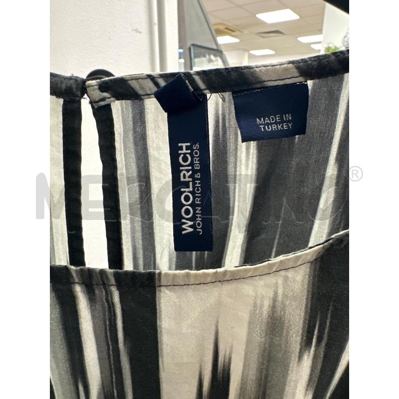 VESTITO DONNA WOOLRICH LUNGO FANTASIA BIANCA GRIGIA NERA RIGHINE | Mercatino dell'Usato Montesilvano 2
