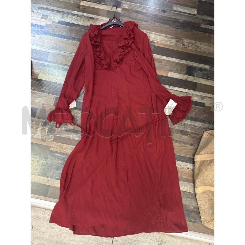 VESTITO DONNA ZARALUNGO VOLANT ROSSO | Mercatino dell'Usato Montesilvano 1