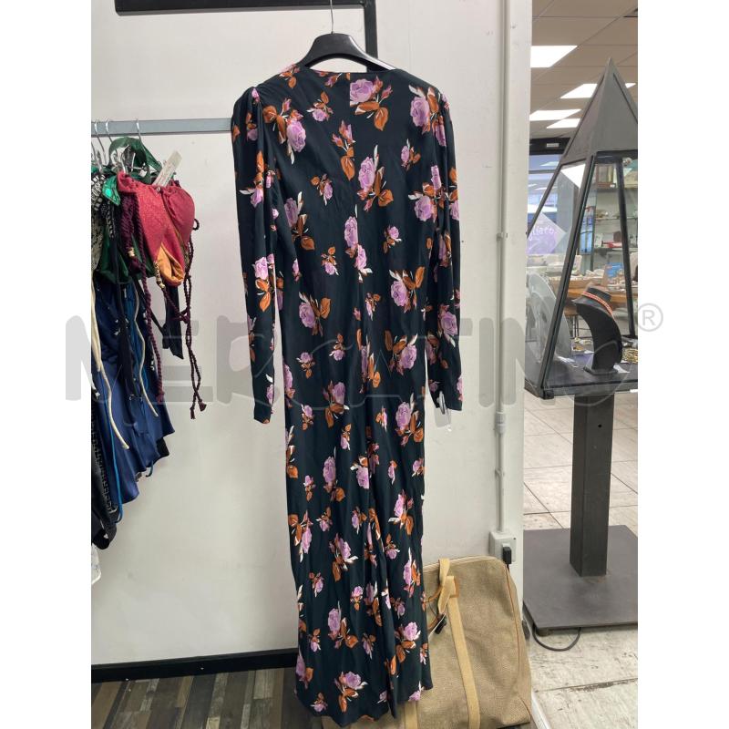 VESTITO DONNA ZARA NERO LUNGO FIORI LILLA TG GRANDE | Mercatino dell'Usato Montesilvano 3