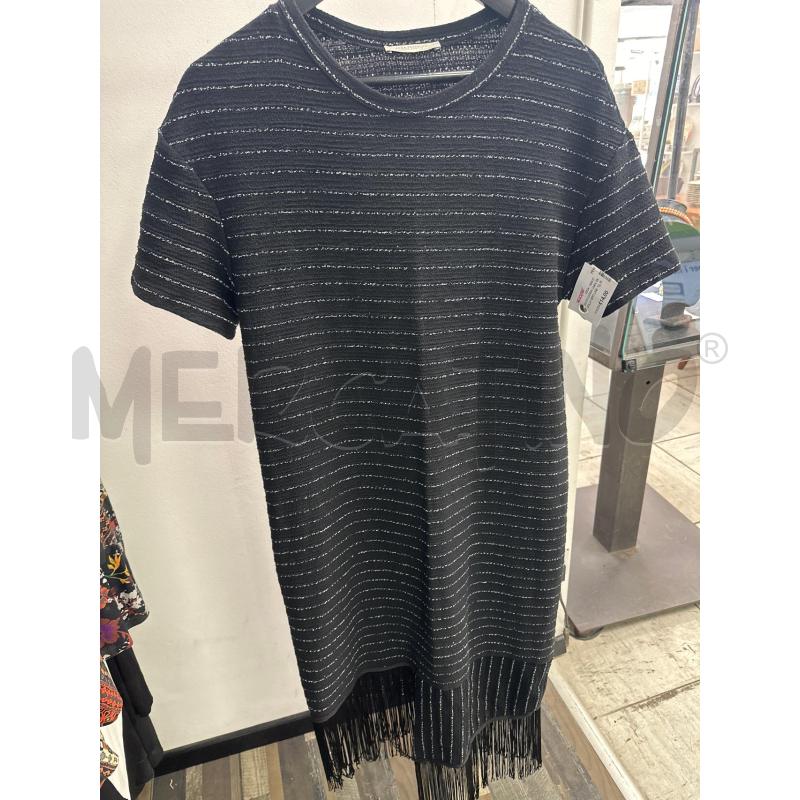 VESTITO DONNA ZARA TRAFALUC NERO LINEE BIANCHE  | Mercatino dell'Usato Montesilvano 1