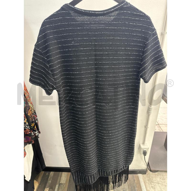 VESTITO DONNA ZARA TRAFALUC NERO LINEE BIANCHE  | Mercatino dell'Usato Montesilvano 3
