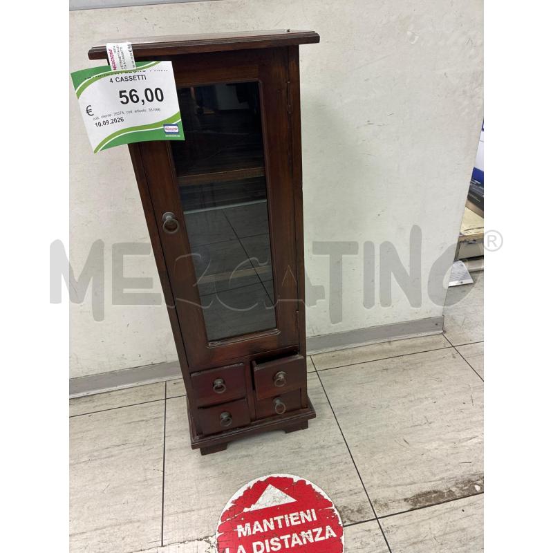 VETRINETTA LEGNO 1 ANTA 4 CASSETTI | Mercatino dell'Usato Montesilvano 1