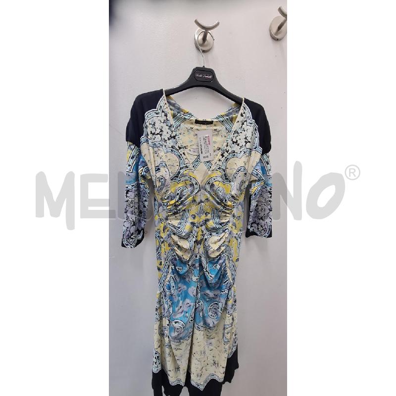ABITO DONNA ROBERTO CAVALLI FANTASIA CELESTE GIALLO | Mercatino dell'Usato Perugia 1