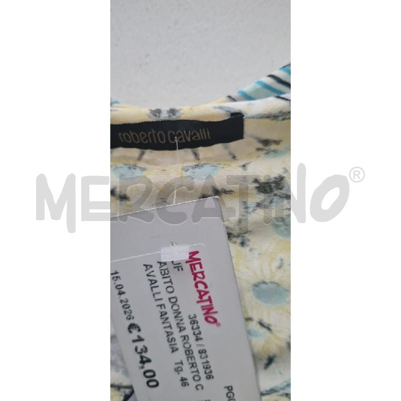 ABITO DONNA ROBERTO CAVALLI FANTASIA CELESTE GIALLO | Mercatino dell'Usato Perugia 2