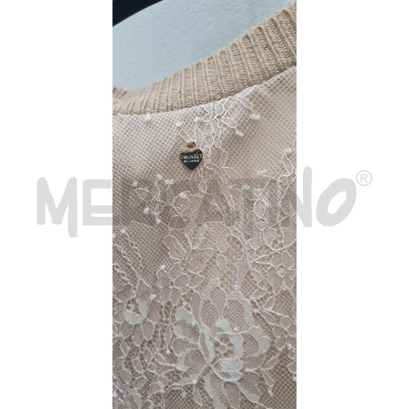 ABITO DONNA TWIN SET  BEIGE PIZZO RETRO | Mercatino dell'Usato Perugia 3