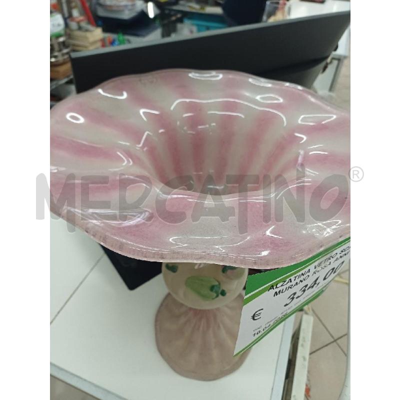 ALZATINA VETRO SCAVO DI MURANO ROSA ANNI 90 | Mercatino dell'Usato Perugia 2