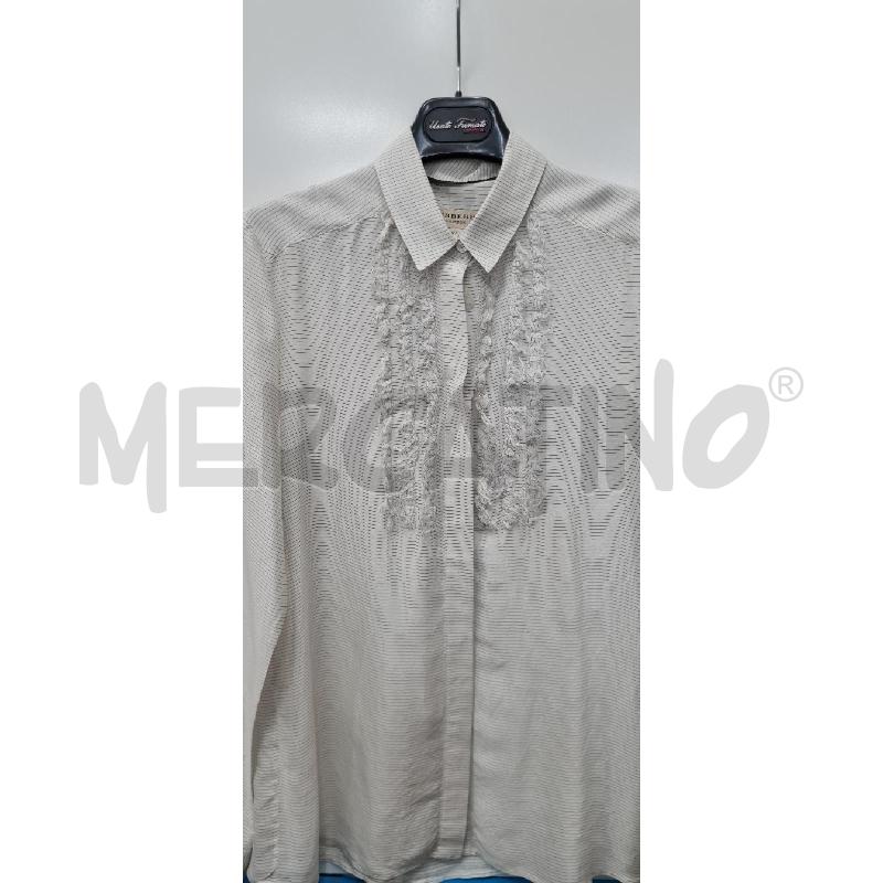 CAMICIA DONNA BURBERRY TRASP. BEIGE RIGHE NERE | Mercatino dell'Usato Perugia 1