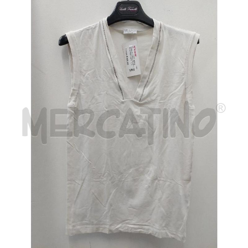 CANOTTA DONNA BRUNELLO CUCINELLI BIANCA | Mercatino dell'Usato Perugia 1
