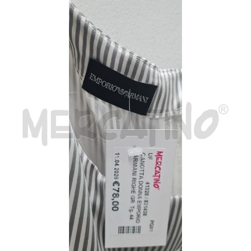 CANOTTA DONNA EMPORIO ARMANI RIGHE GR.BIANCHE SETA | Mercatino dell'Usato Perugia 2