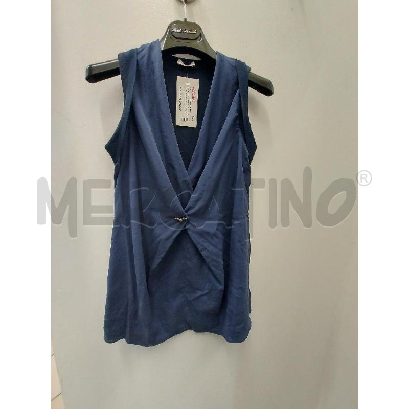 CANOTTA DONNA RIVAMONTI BLU SETA COTONE | Mercatino dell'Usato Perugia 1