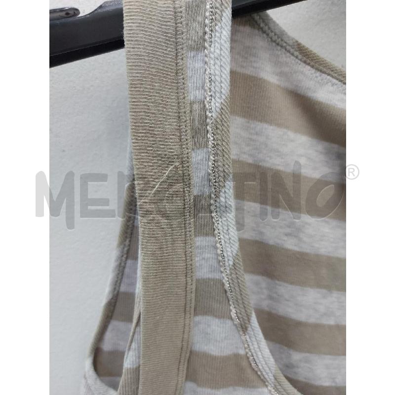 CANOTTA DONNA RIVAMONTI RIGHE GRIGIE BEIGE | Mercatino dell'Usato Perugia 2