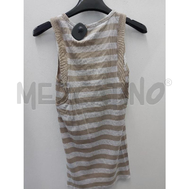 CANOTTA DONNA RIVAMONTI RIGHE GRIGIE BEIGE | Mercatino dell'Usato Perugia 3