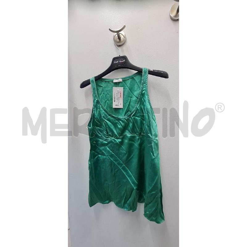 CANOTTA DONNA RIVAMONTI VERDE COTONE SETA | Mercatino dell'Usato Perugia 1
