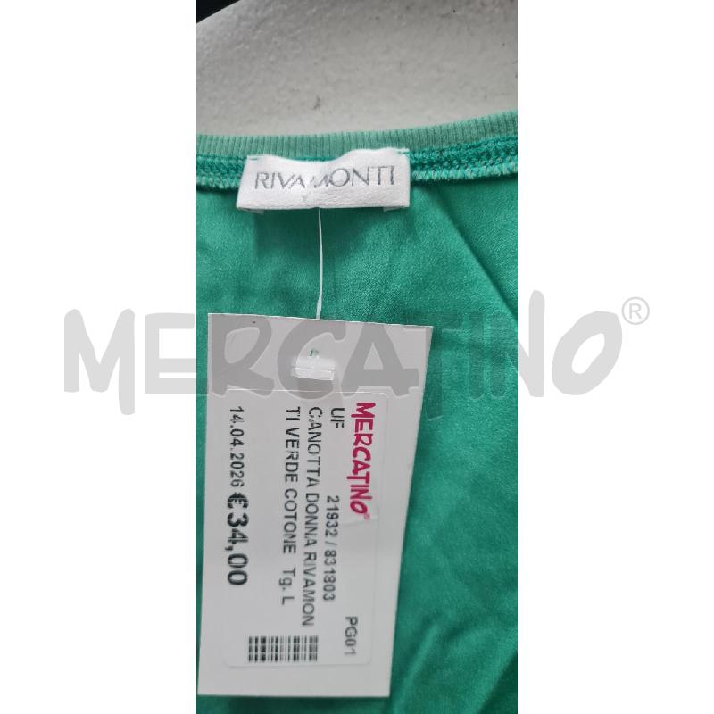 CANOTTA DONNA RIVAMONTI VERDE COTONE SETA | Mercatino dell'Usato Perugia 2