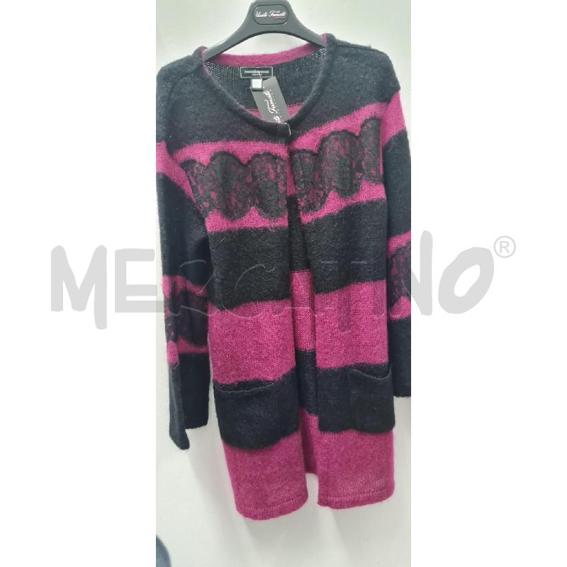 CARDIGAN DONNA ROCCOBAROCCO RIGHE NERE VIOLA | Mercatino dell'Usato Perugia 1