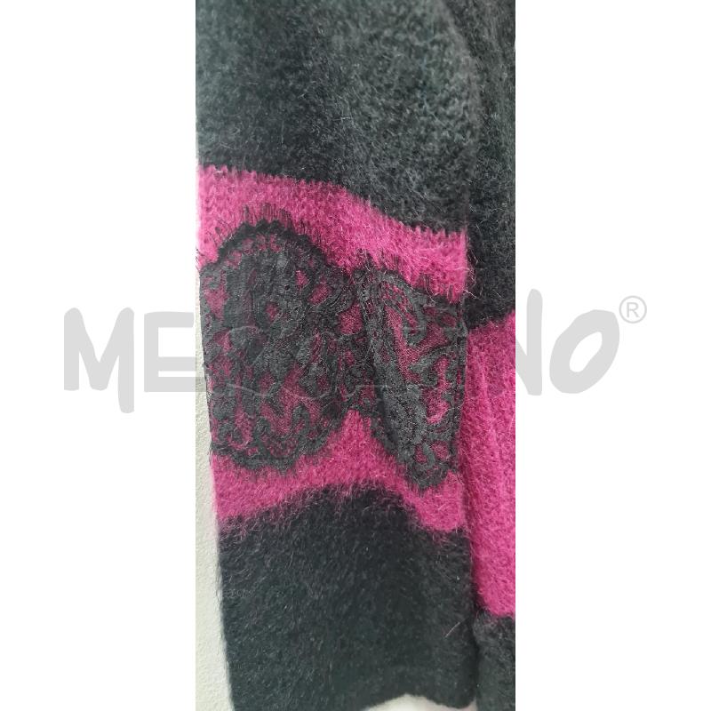 CARDIGAN DONNA ROCCOBAROCCO RIGHE NERE VIOLA | Mercatino dell'Usato Perugia 3