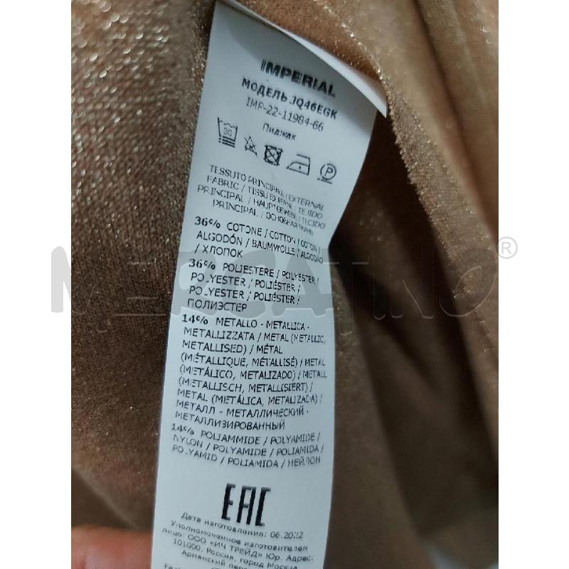 COMPLETO DONNA IMPERIAL LUREX ORO | Mercatino dell'Usato Perugia 3