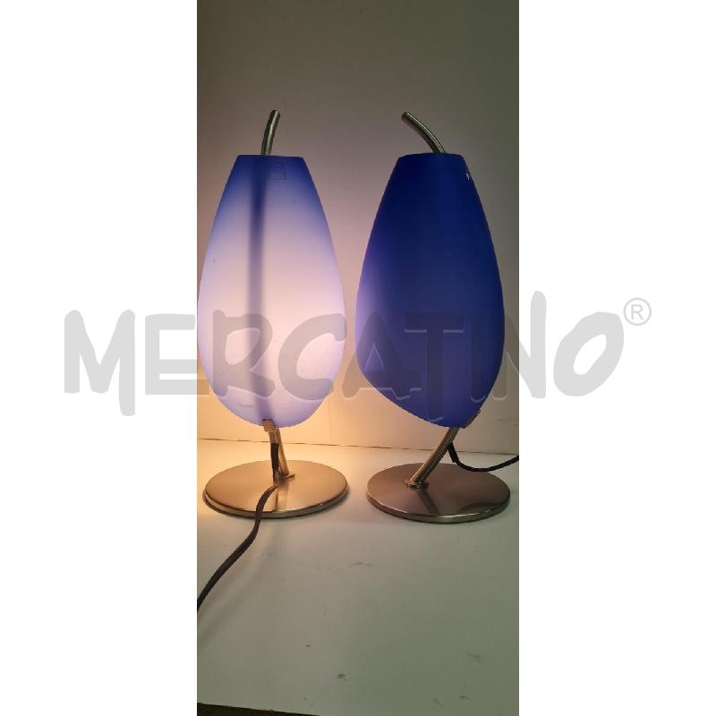 COPPIA ABATJOURE TRI-MURANO BLU | Mercatino dell'Usato Perugia 1