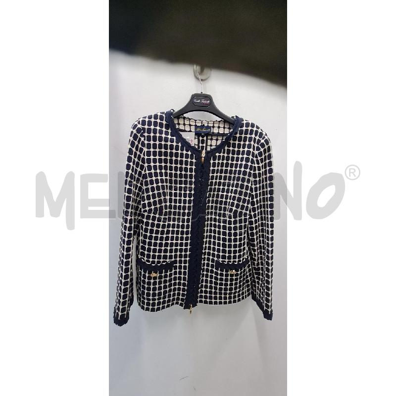 GIACCA DONNA LUISA SPAGNOLI BLU BIANCA | Mercatino dell'Usato Perugia 1