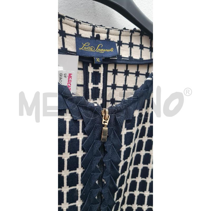 GIACCA DONNA LUISA SPAGNOLI BLU BIANCA | Mercatino dell'Usato Perugia 2