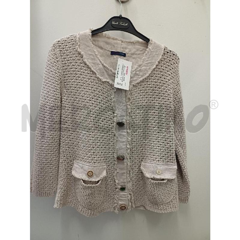 GIACCA DONNA TRUSSARDI BEIGE BOTTONI PIETRE | Mercatino dell'Usato Perugia 1