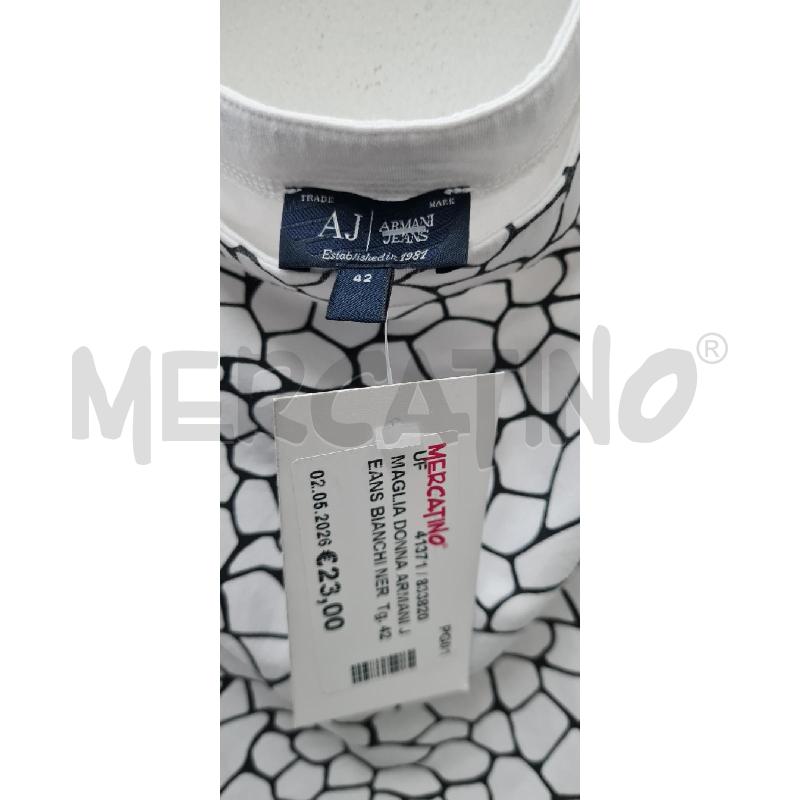 MAGLIA DONNA ARMANI JEANS BIANCHI NERI | Mercatino dell'Usato Perugia 2