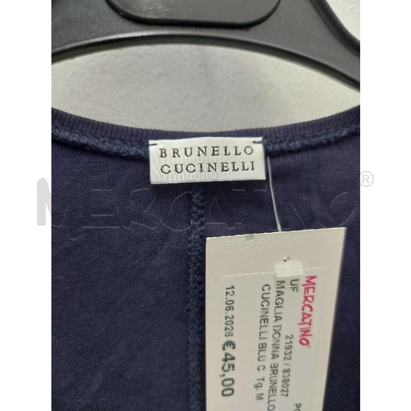 MAGLIA DONNA BRUNELLO CUCINELLI BLU COSTINE | Mercatino dell'Usato Perugia 3