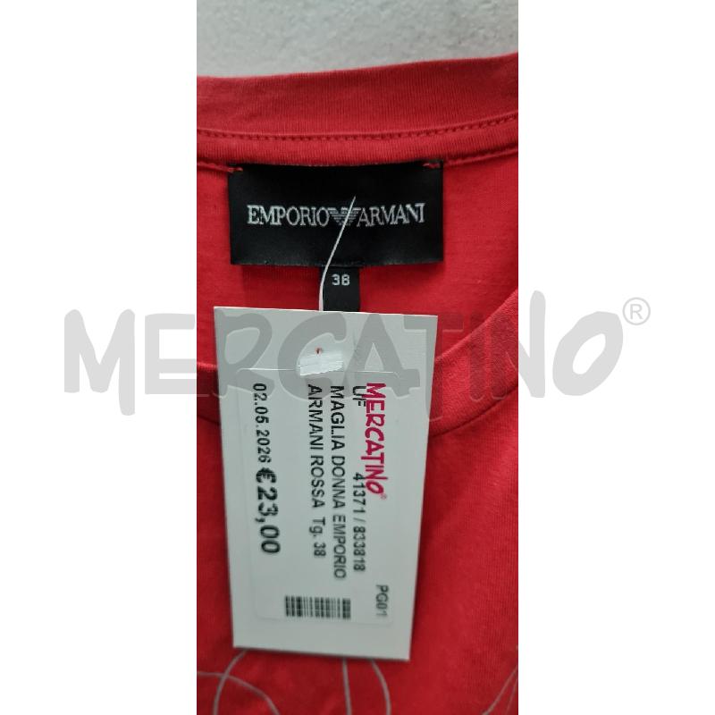 MAGLIA DONNA EMPORIO ARMANI ROSSA | Mercatino dell'Usato Perugia 3