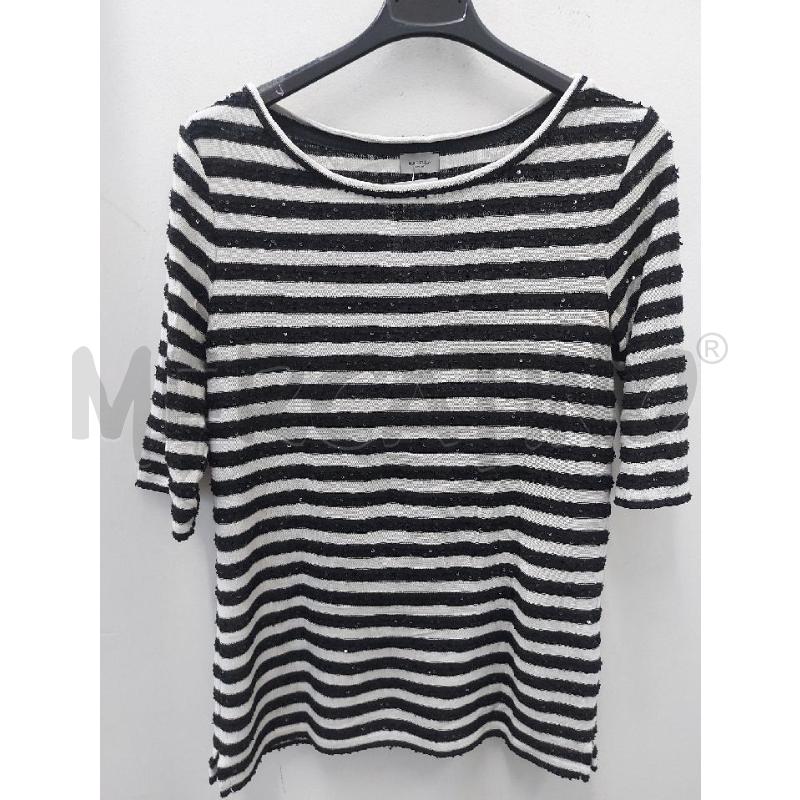 MAGLIA DONNA MARELLA RIGHE BIANCHE NERE PALLETTS | Mercatino dell'Usato Perugia 1