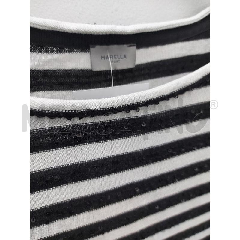 MAGLIA DONNA MARELLA RIGHE BIANCHE NERE PALLETTS | Mercatino dell'Usato Perugia 2