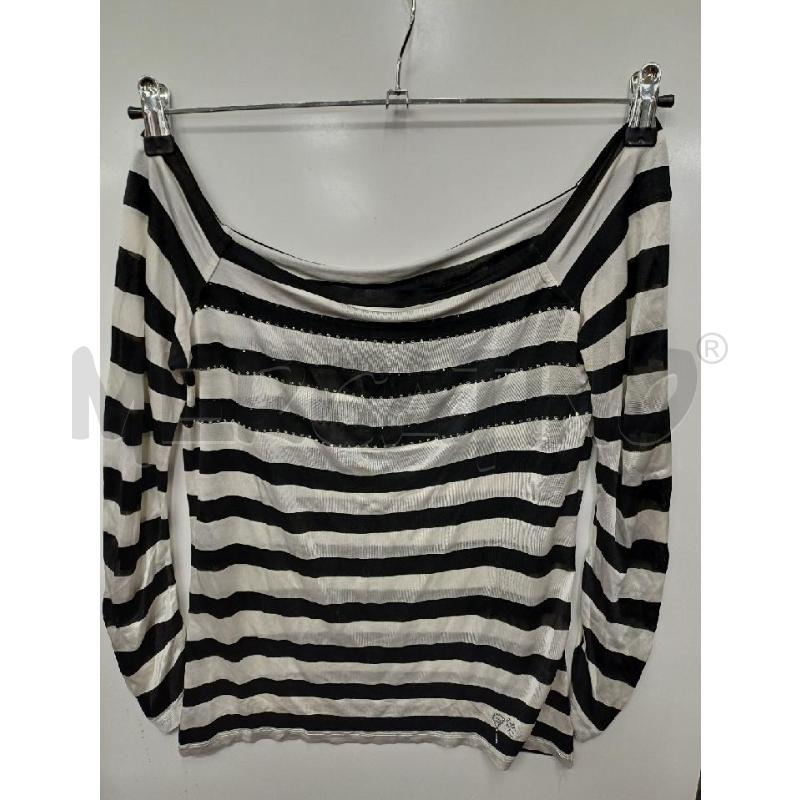 MAGLIA DONNA ROCCOBAROCCO RIGHE BIANCHE NERE | Mercatino dell'Usato Perugia 1
