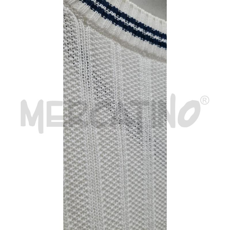 MAGLIA DONNA ROCCO RAGNI BIANCO BORDO BLU | Mercatino dell'Usato Perugia 4